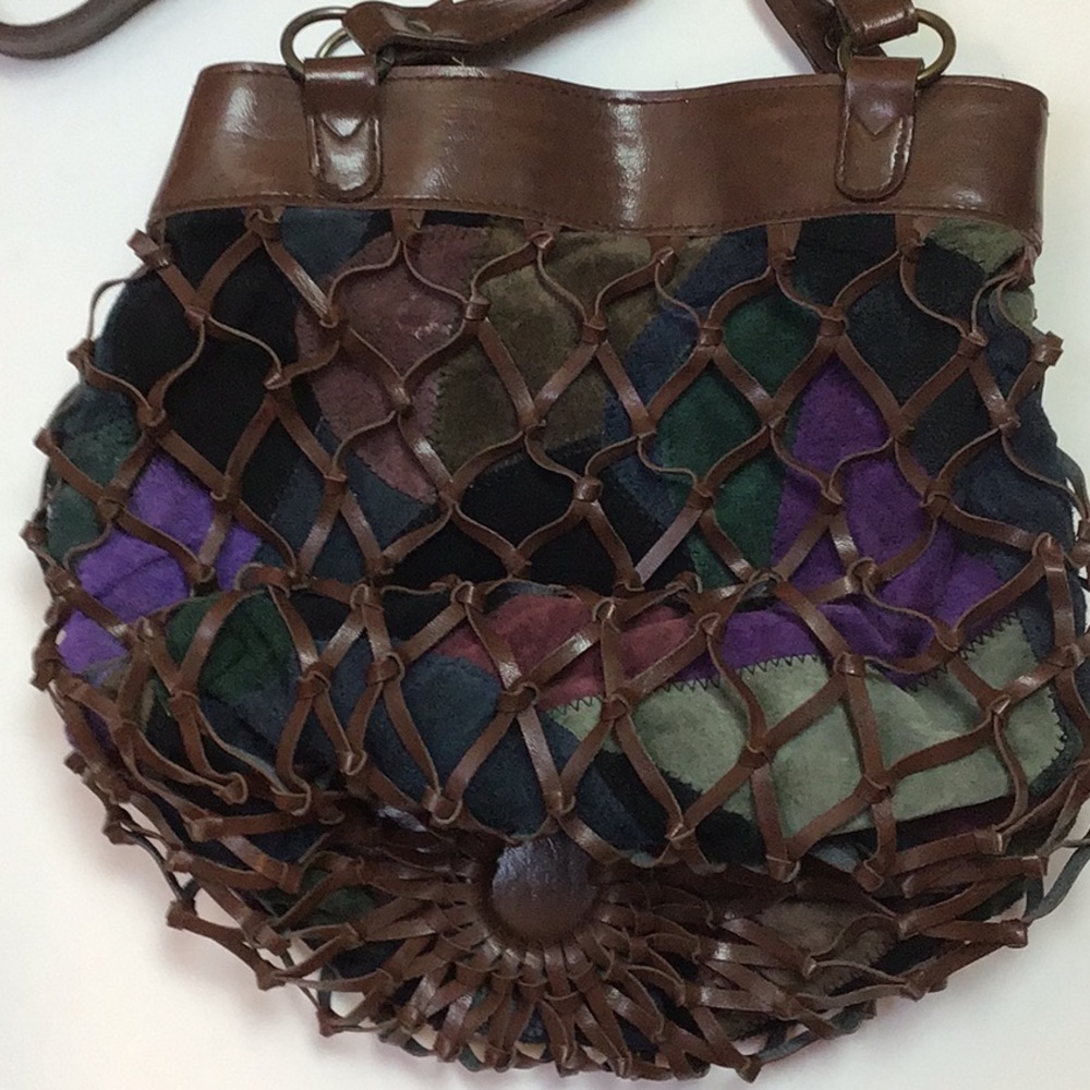 Patchwork Brown Shoulder Purse/Bag - image 2
